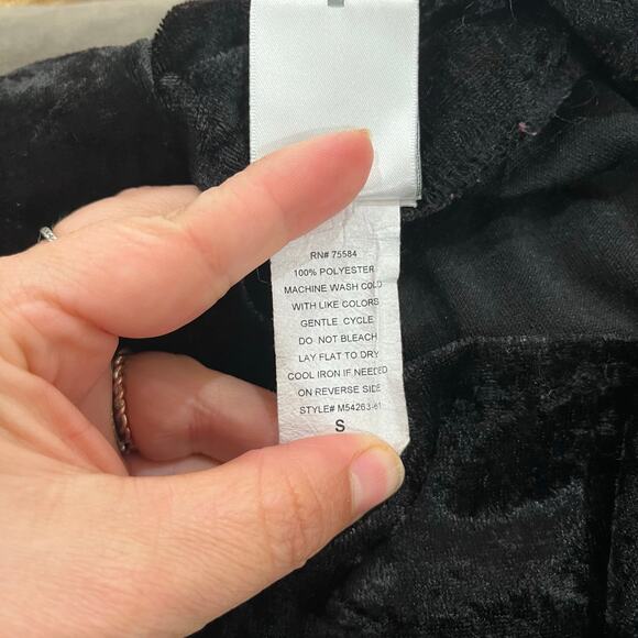 Vintage Y2K Silver Wear Burnout Velvet Wide Leg Cropped Pants Size S - Picture 4 of 6